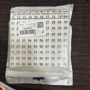 Numbered 1-100 Sticker Dot Labels. You choose Clear White OR Red. NWT